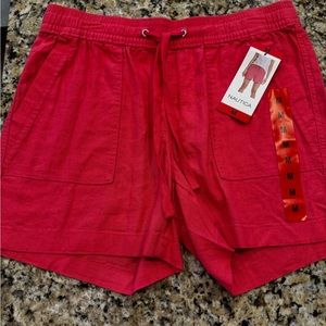 New ladies size Medium Nautica linen shorts pink in color